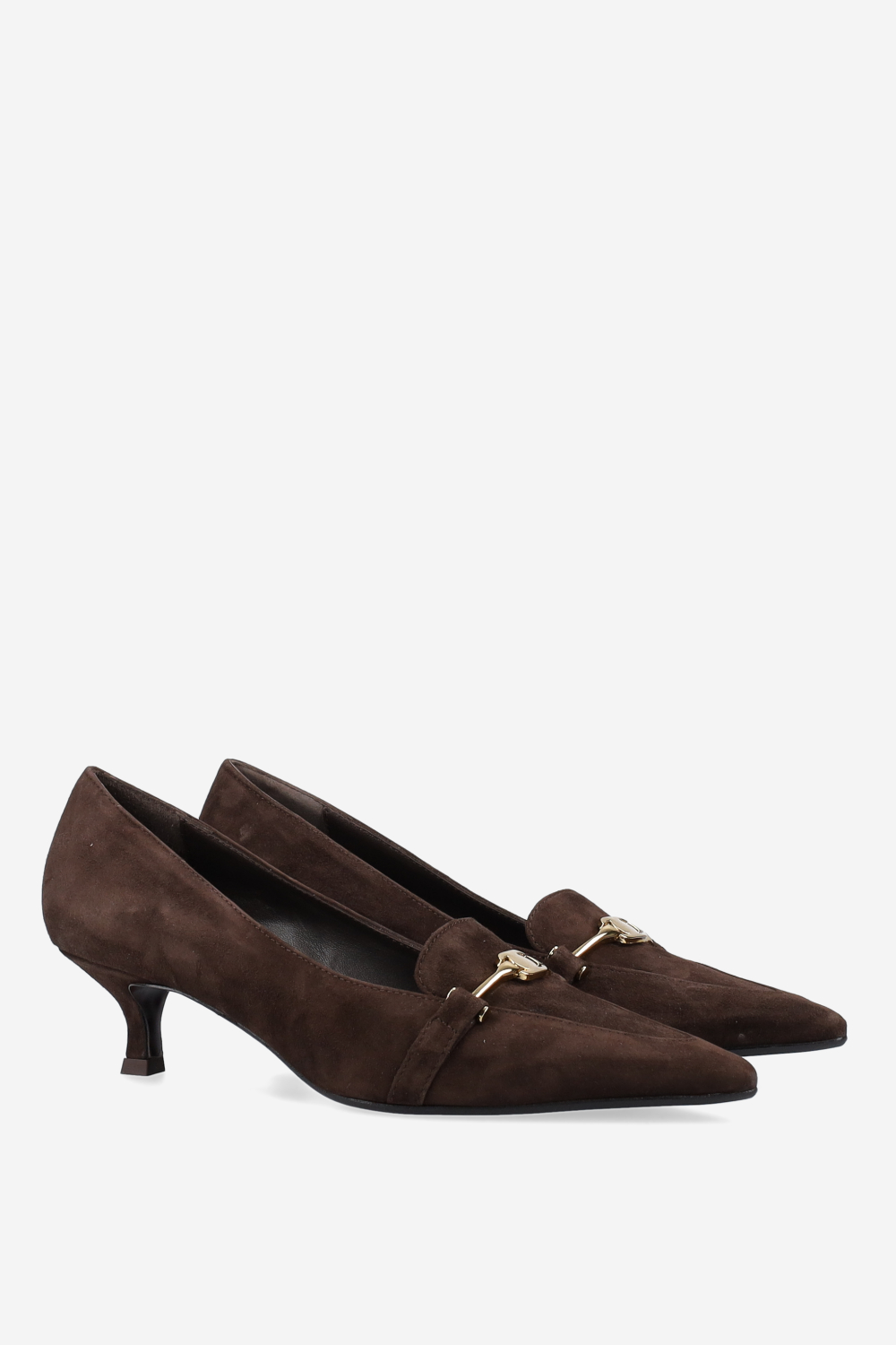 Buckled suede pumps