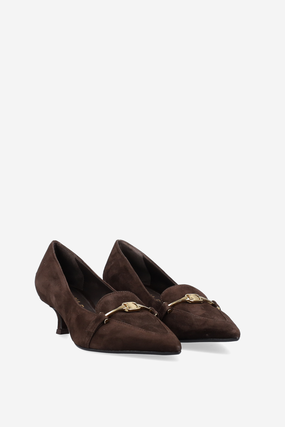 Buckled suede pumps