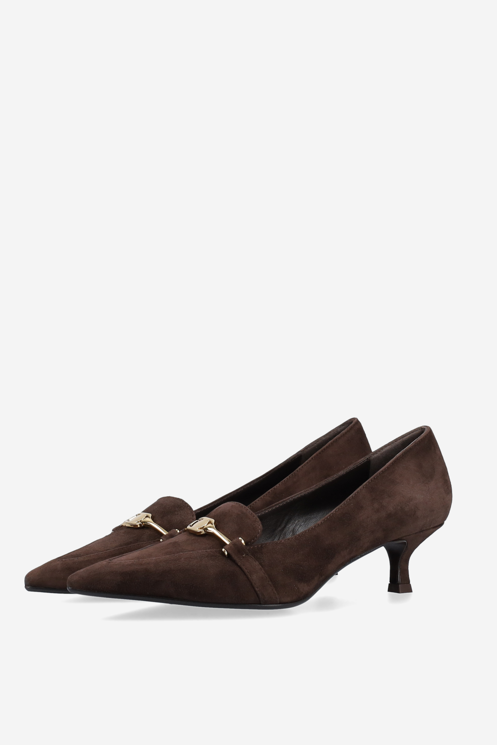 Buckled suede pumps