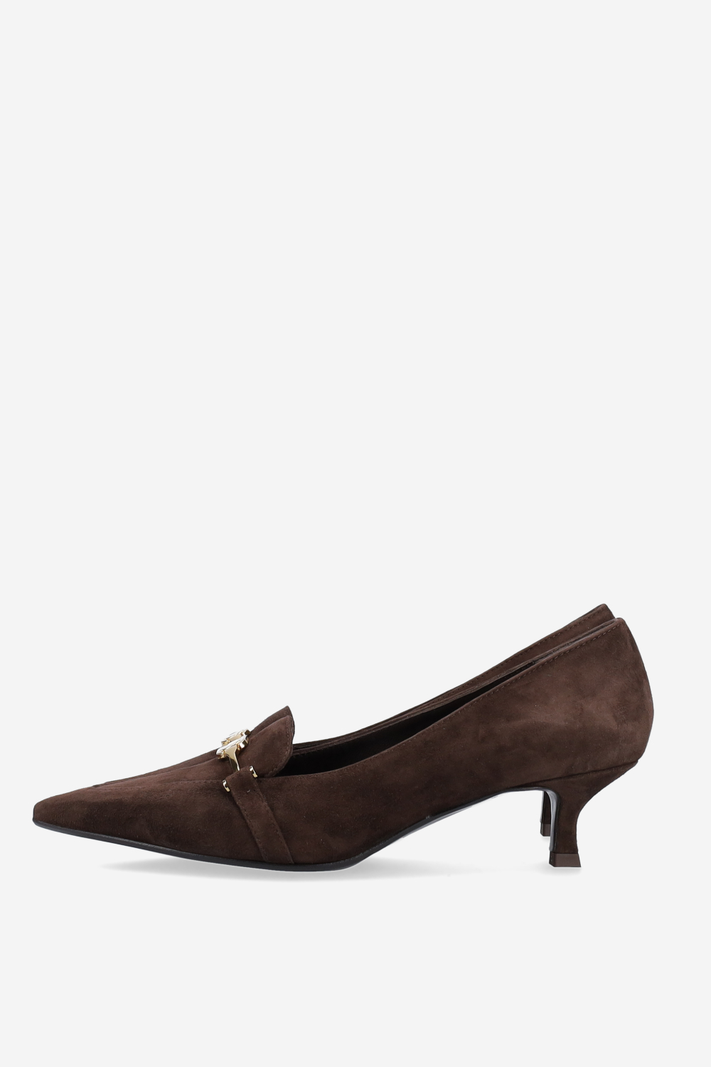 Buckled suede pumps