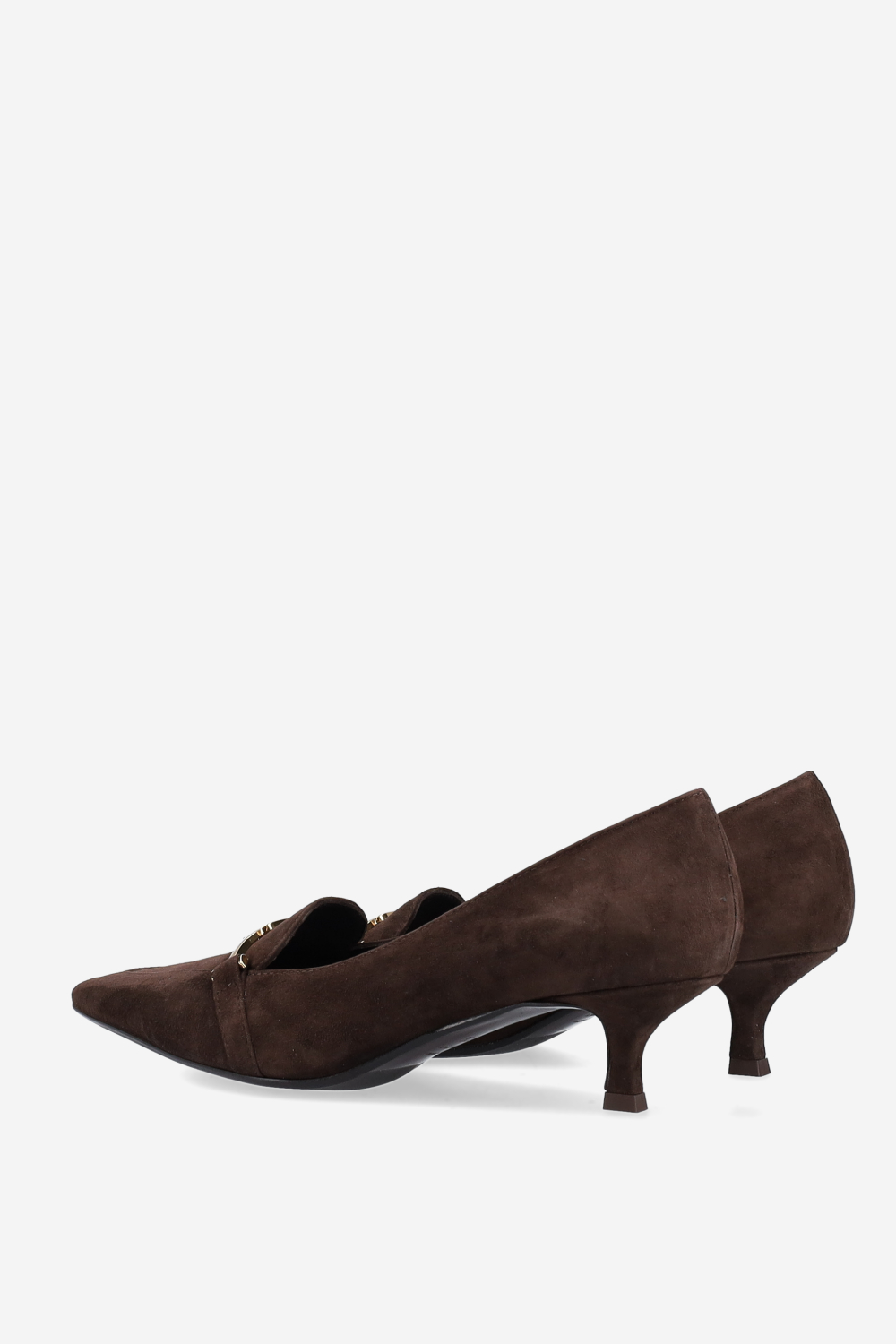 Buckled suede pumps