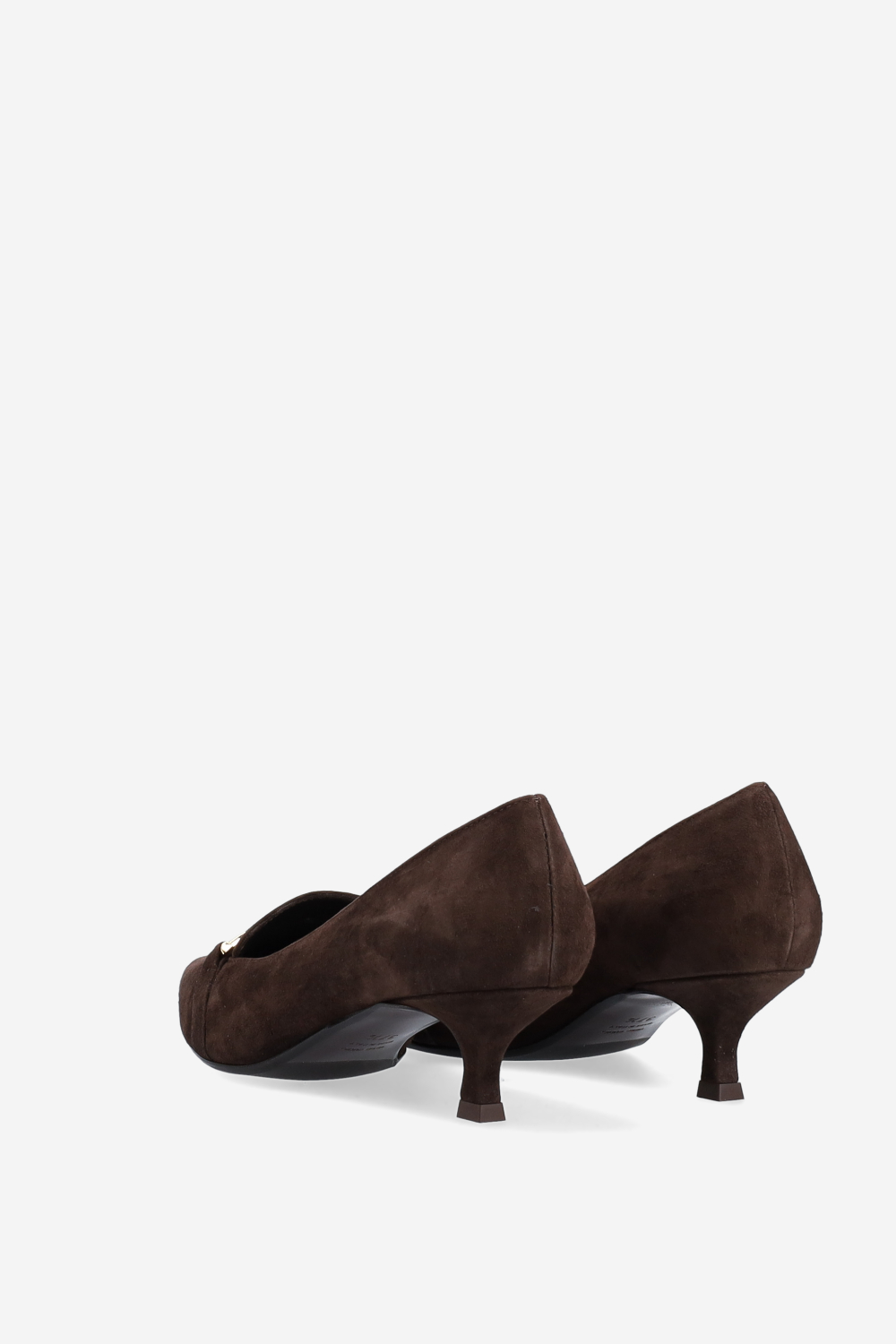 Buckled suede pumps