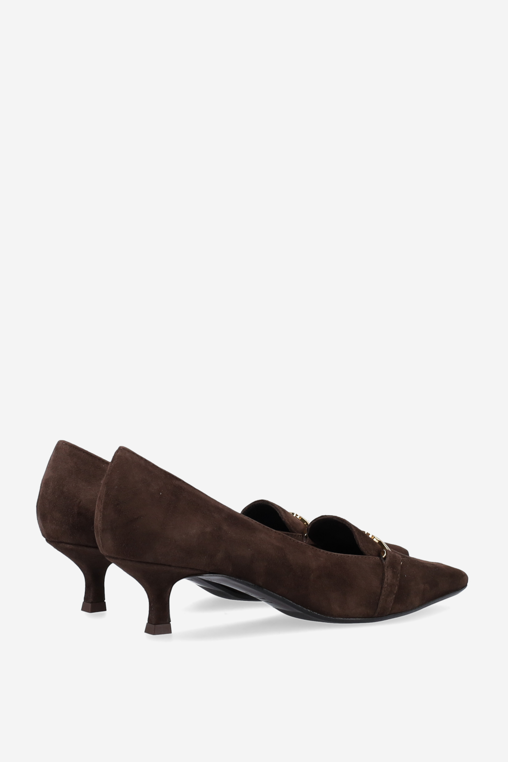 Buckled suede pumps