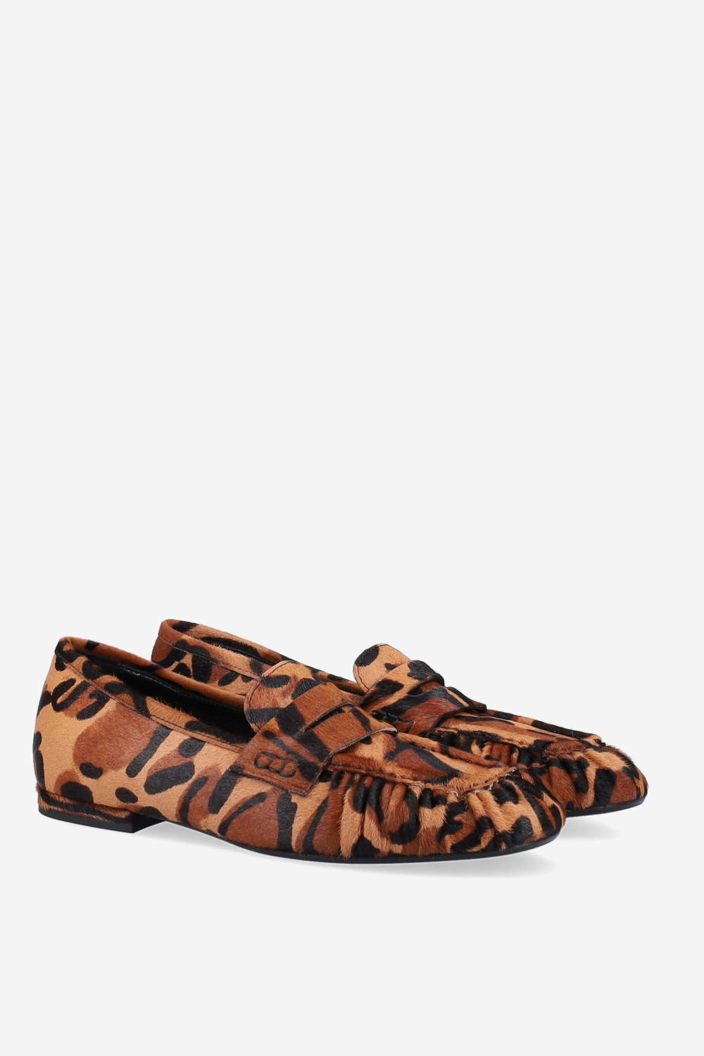 Animal print pony-hair loafers