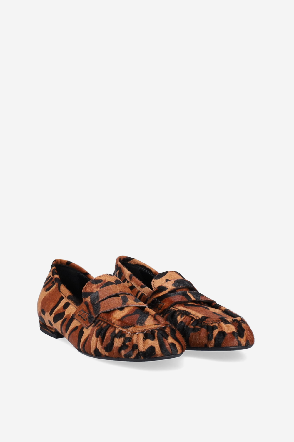 Animal print pony-hair loafers