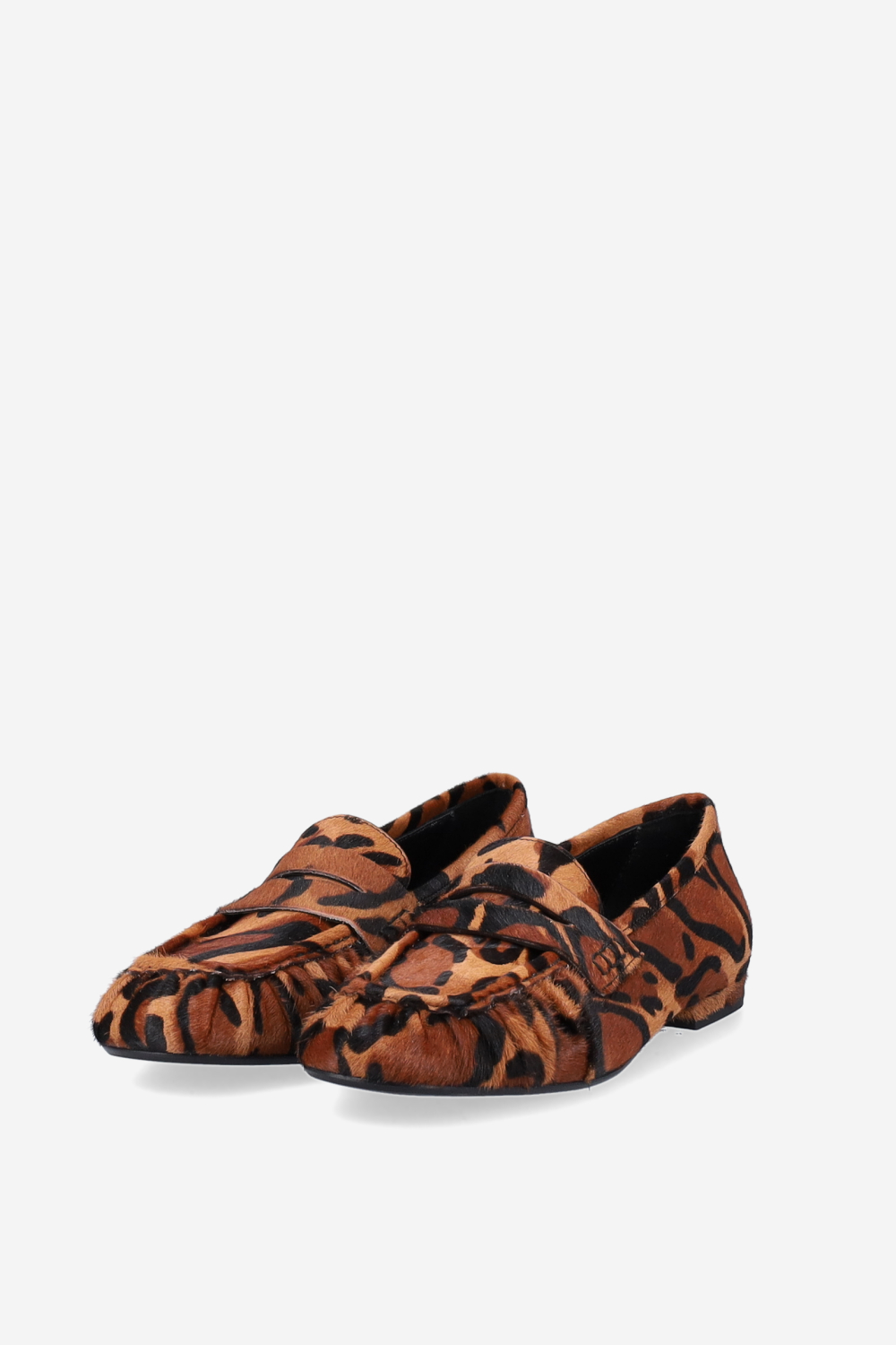 Animal print pony-hair loafers