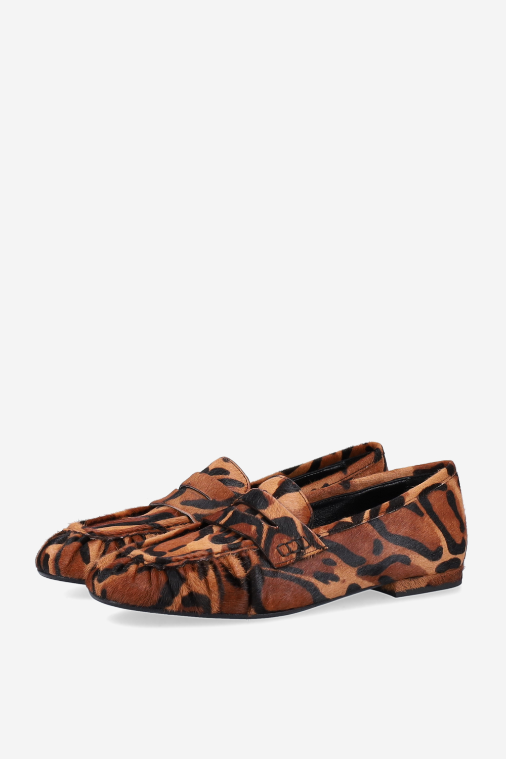 Animal print pony-hair loafers