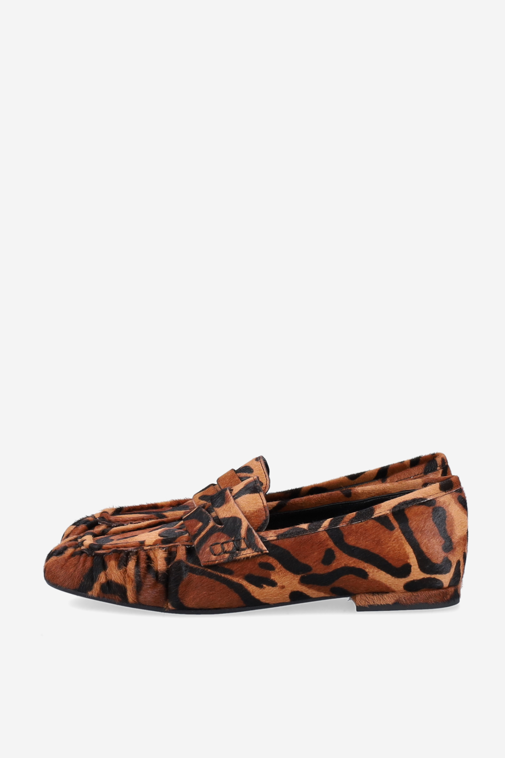 Animal print pony-hair loafers