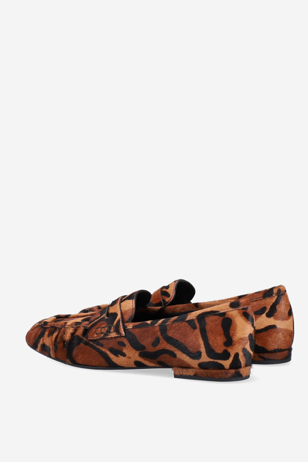 Animal print pony-hair loafers