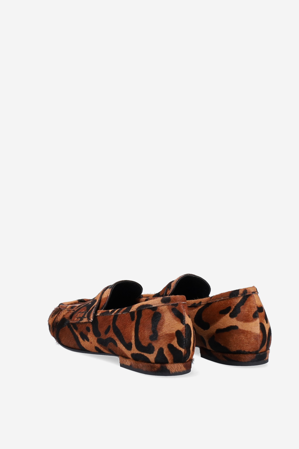 Animal print pony-hair loafers