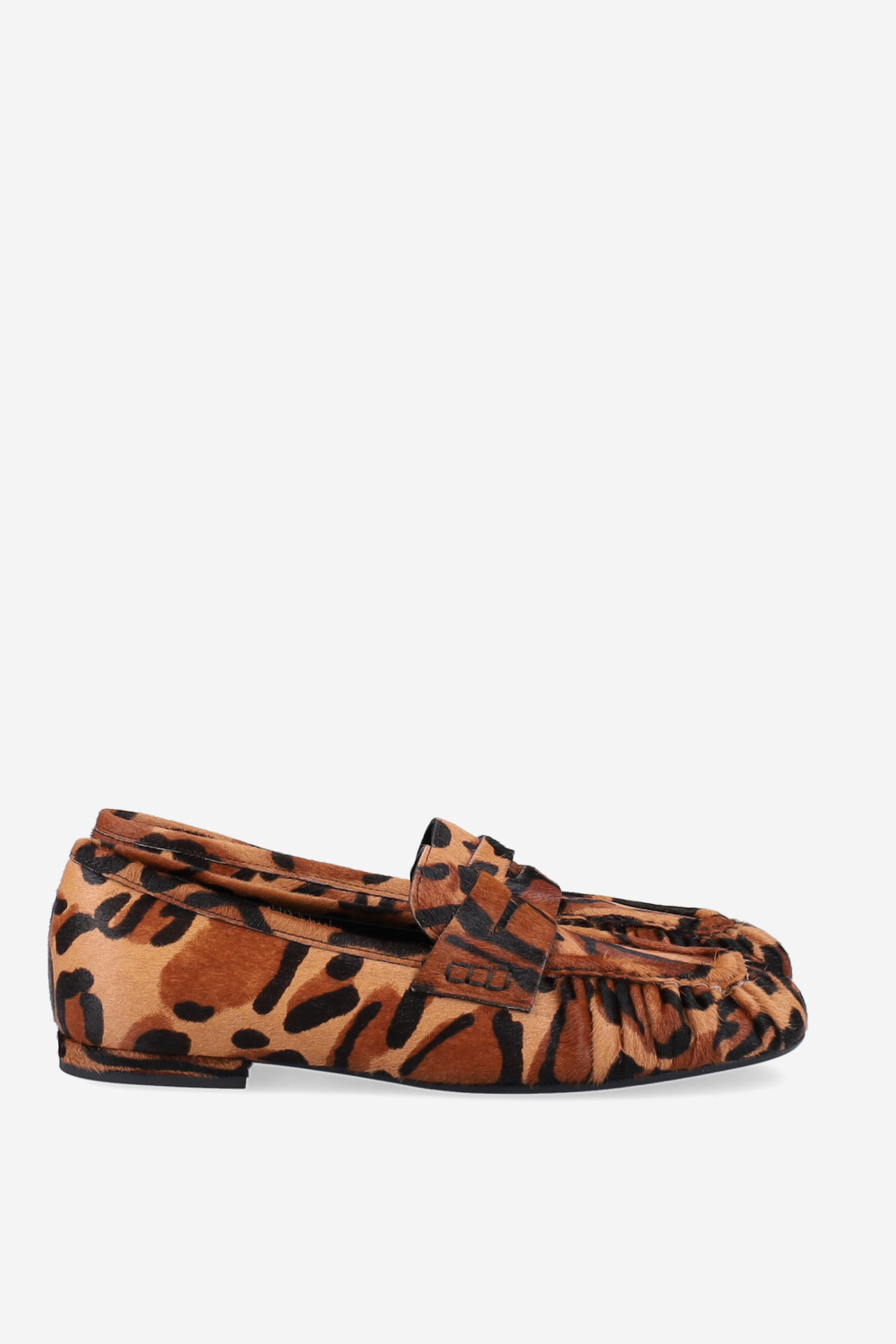 Animal print pony-hair loafers