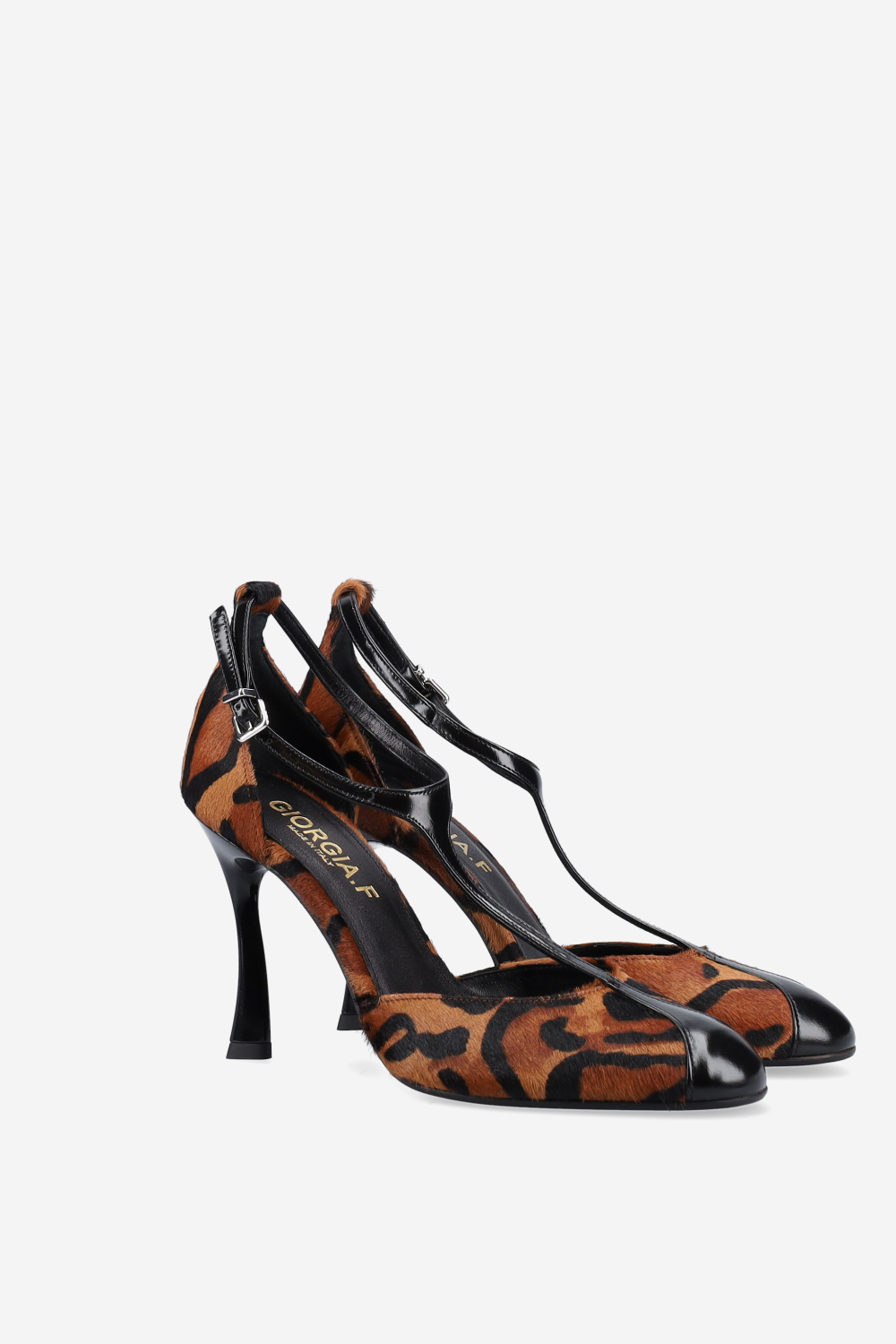 Pony-hair heeled pumps