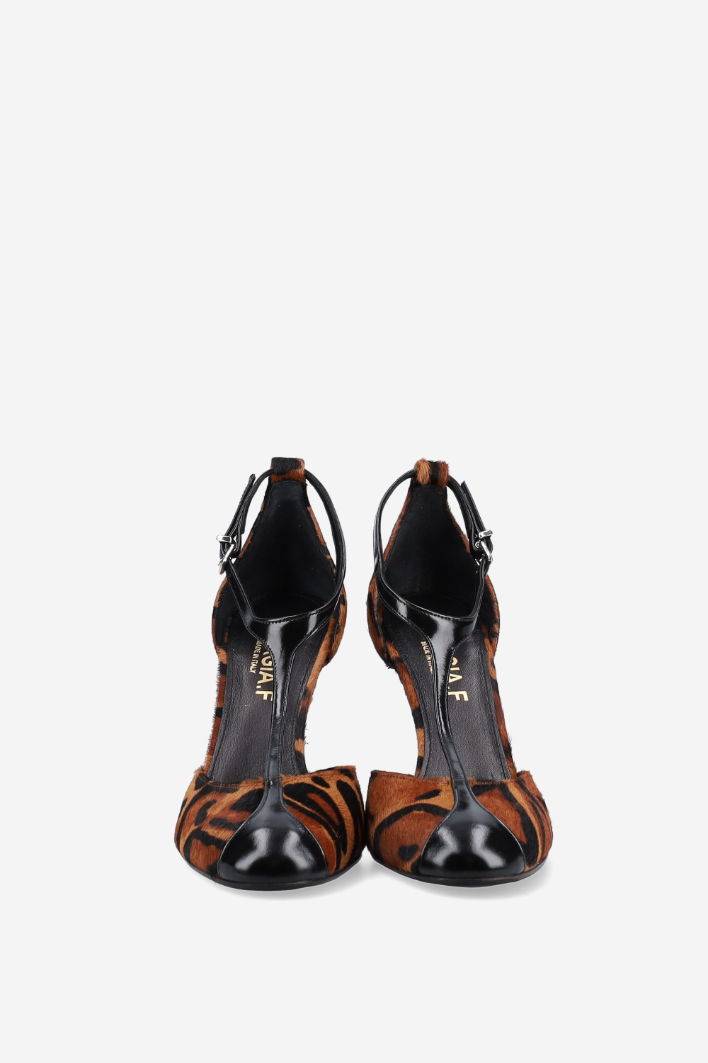 Pony-hair heeled pumps