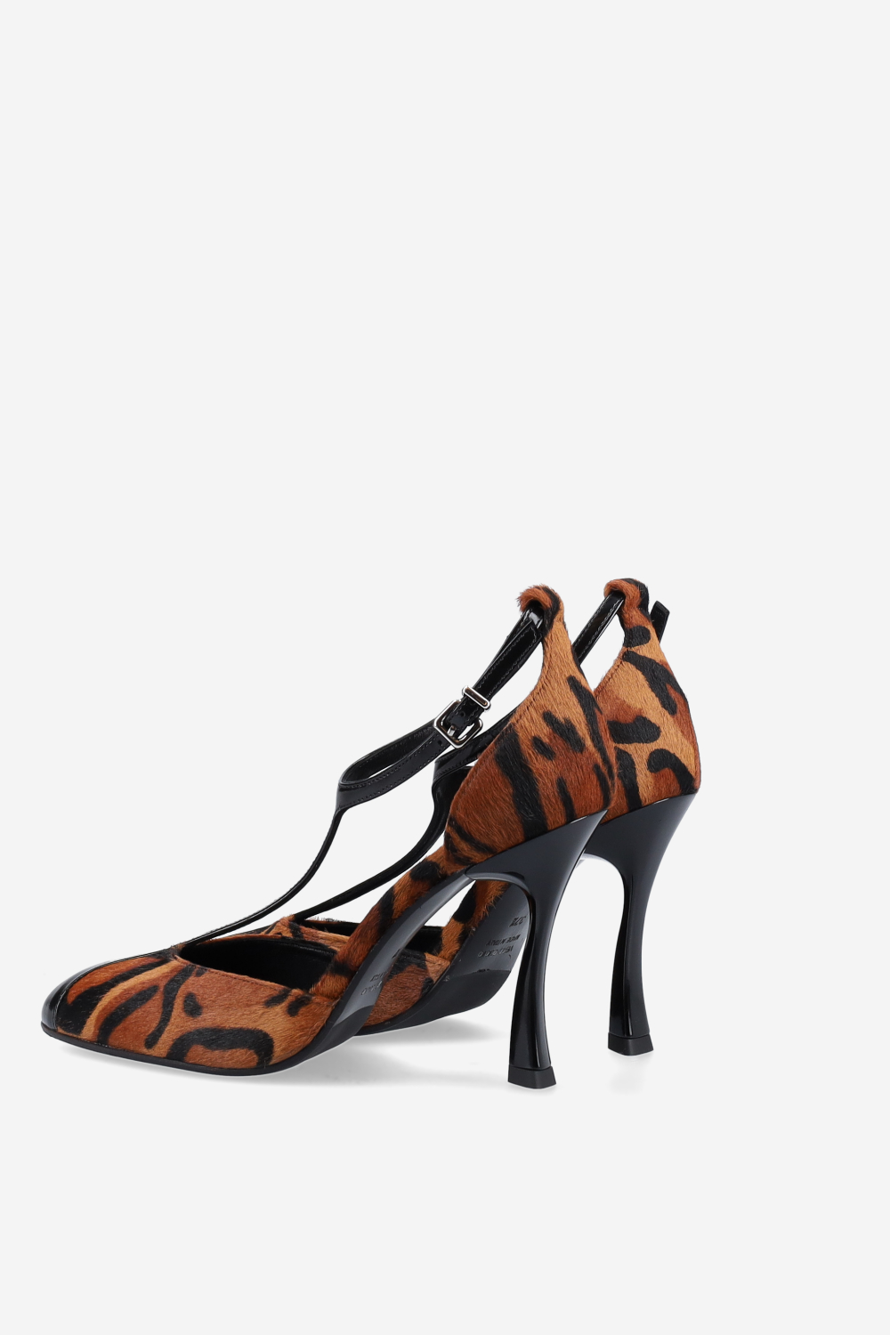 Pony-hair heeled pumps