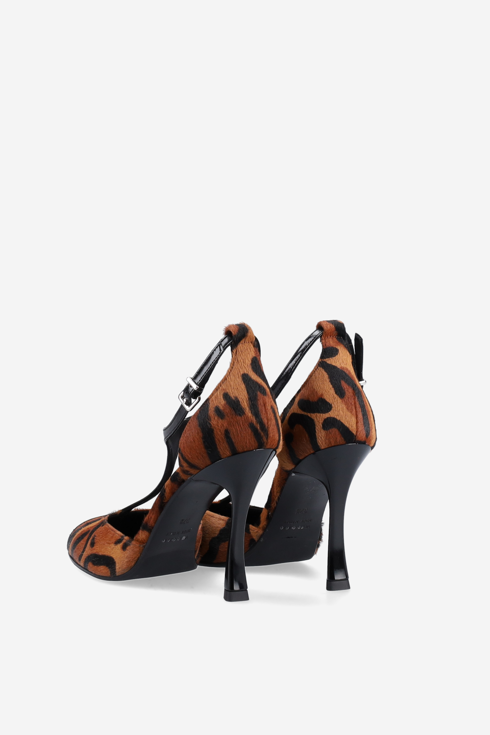 Pony-hair heeled pumps