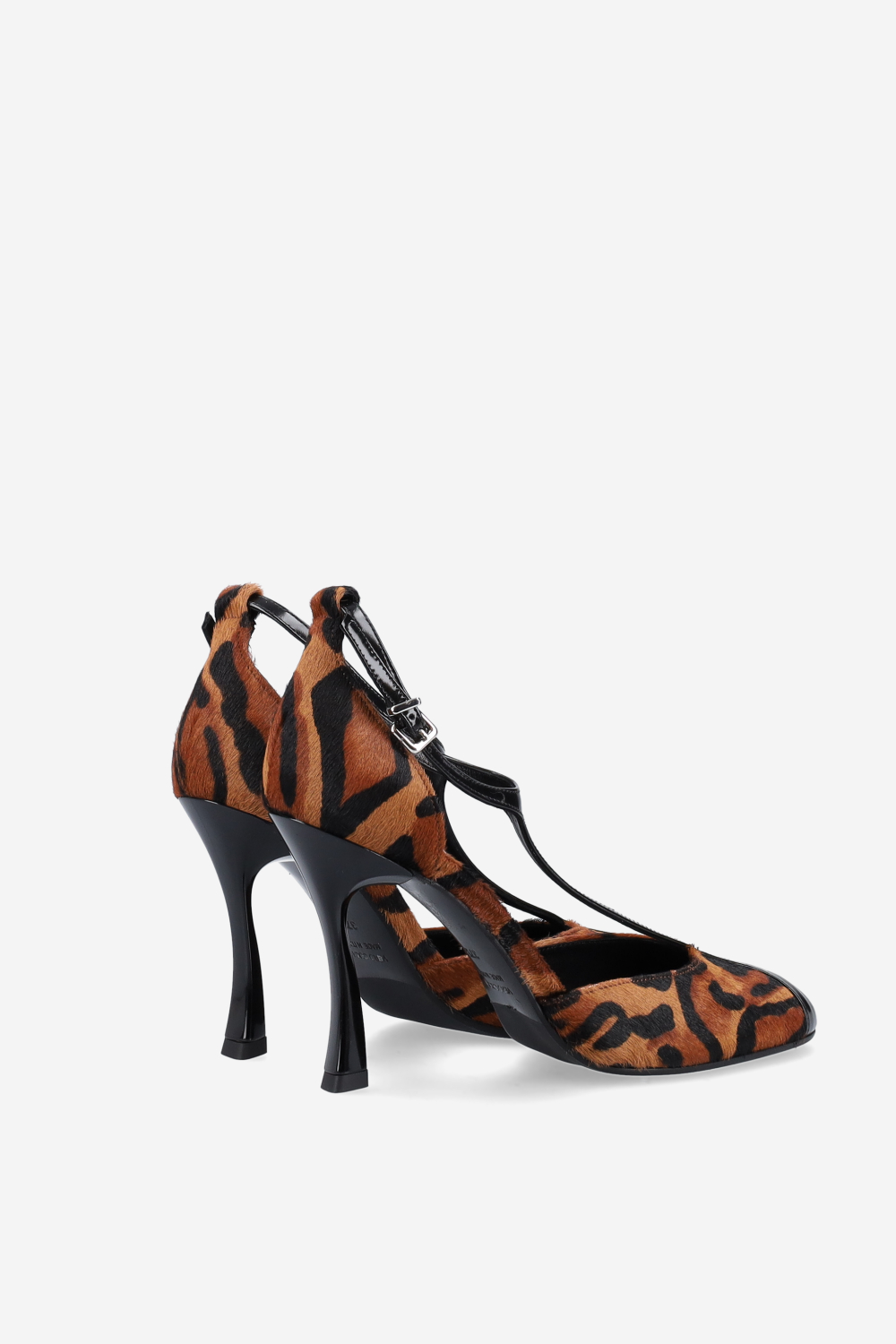 Pony-hair heeled pumps