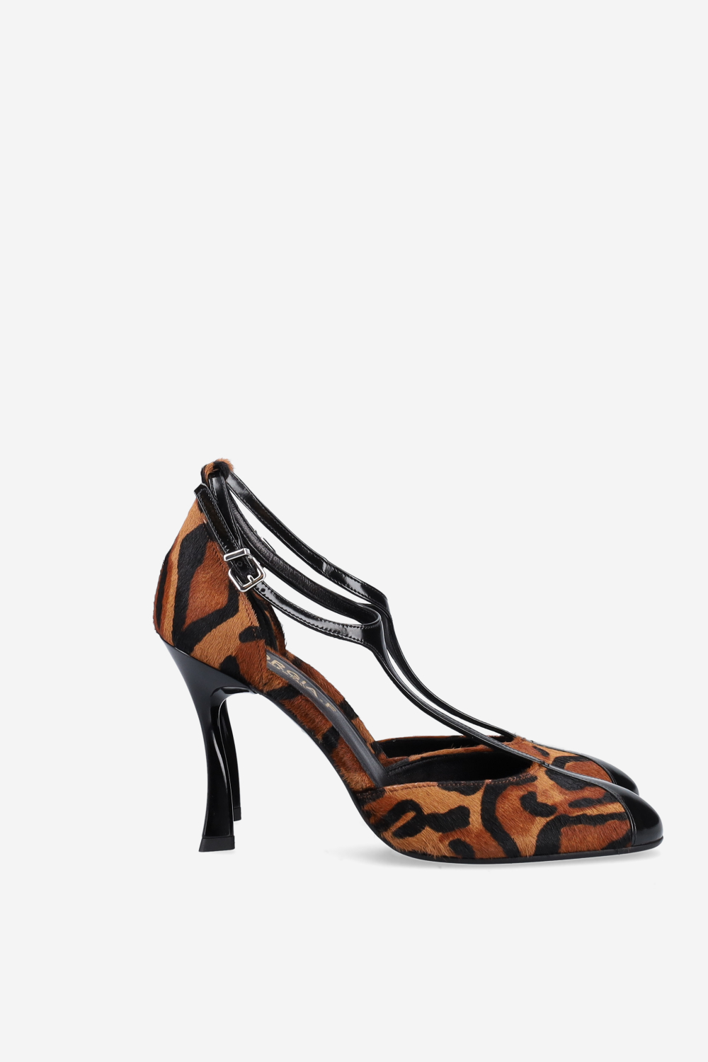 Pony-hair heeled pumps
