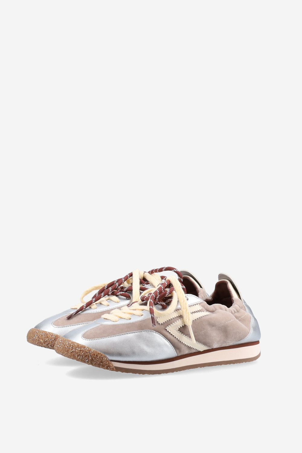 6.02 Panther leather/velvet sneakers