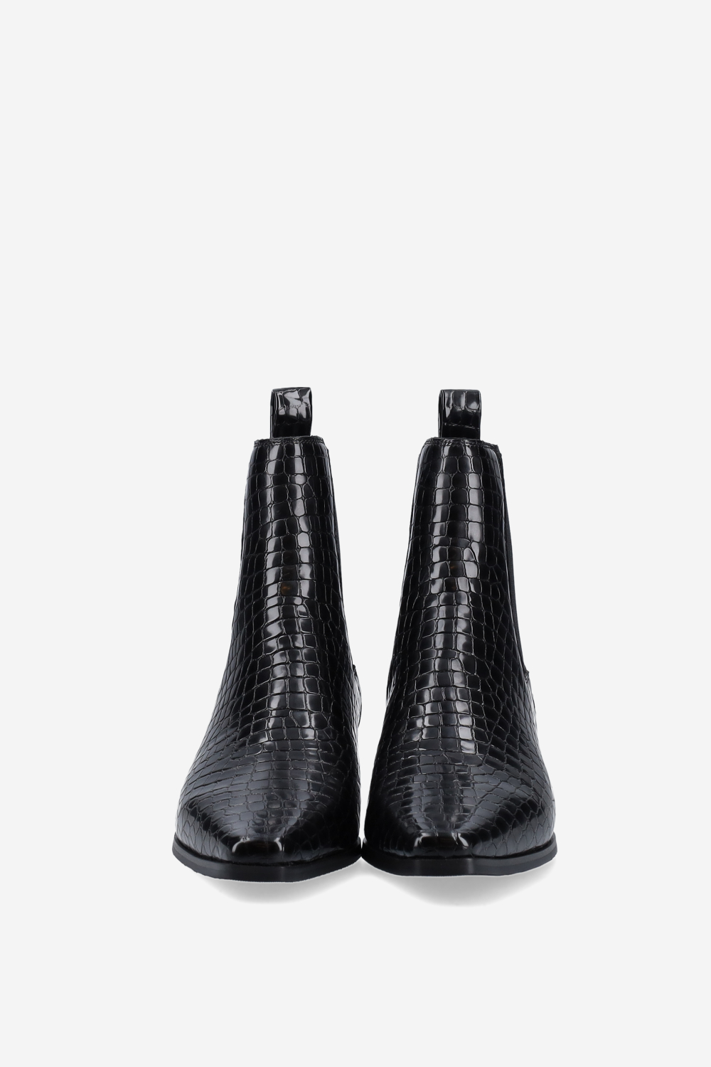 Croco leather ankle boots