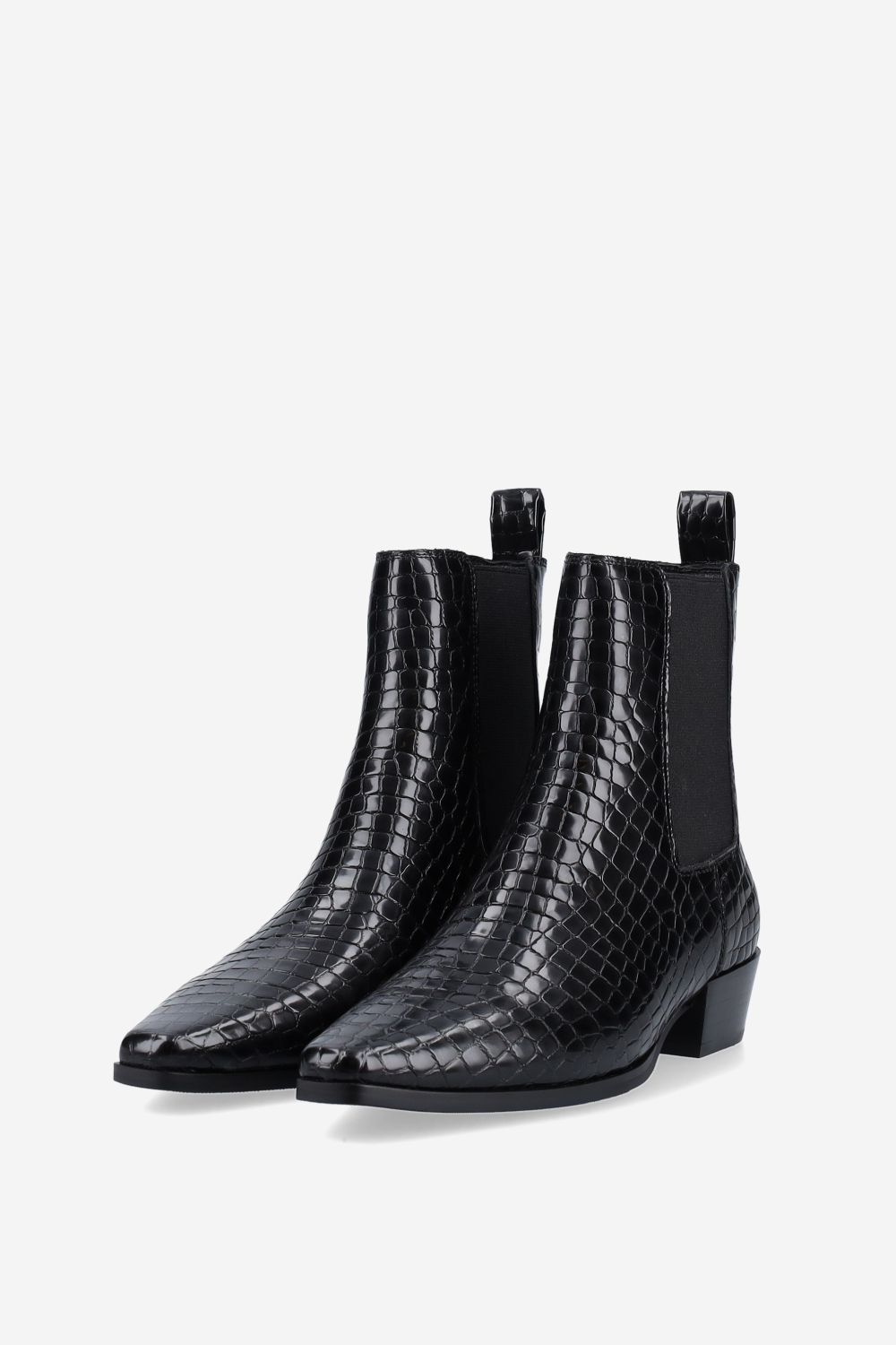 Croco leather ankle boots