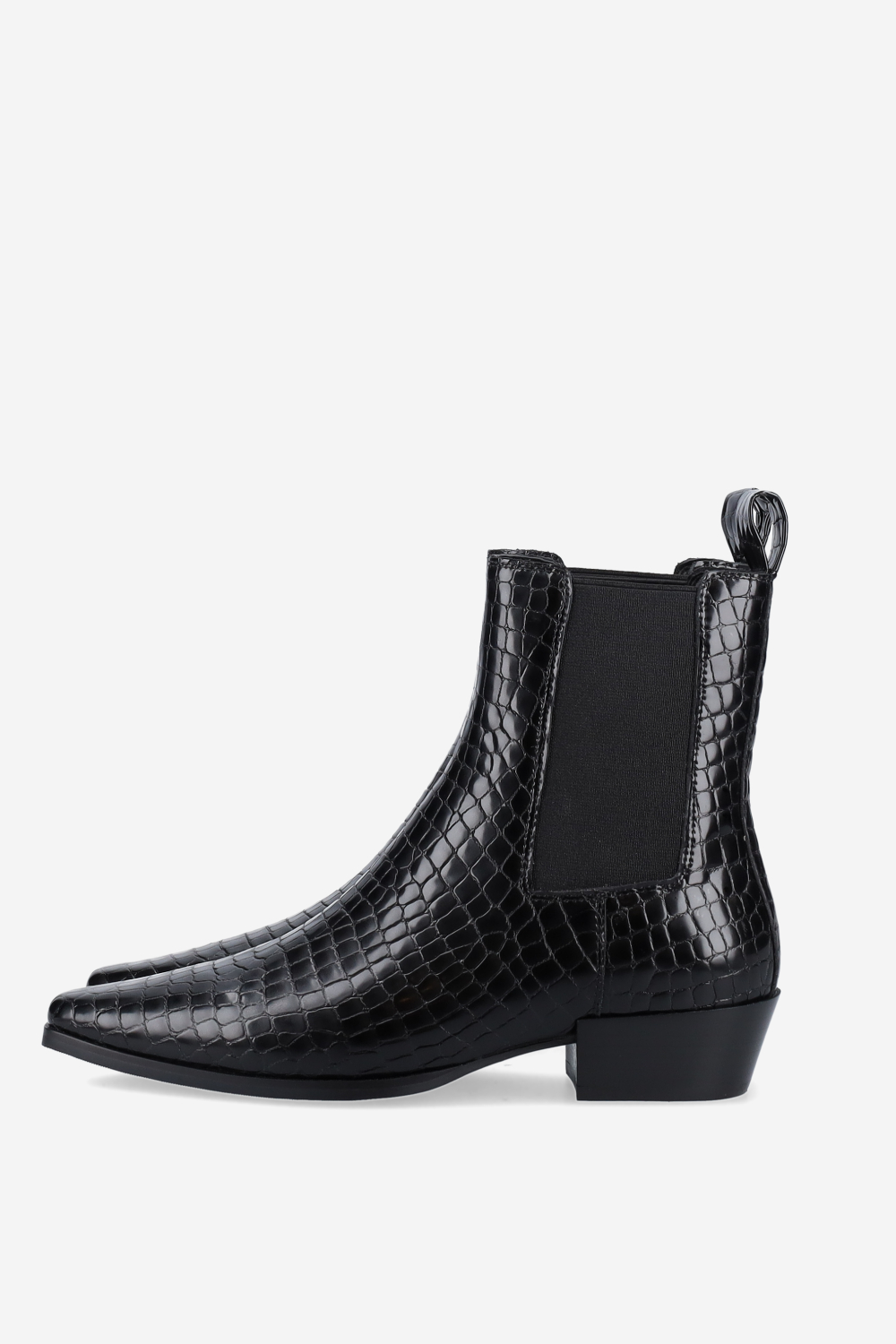 Croco leather ankle boots