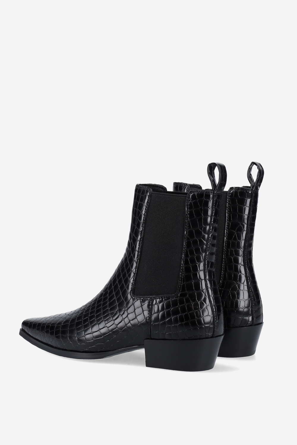 Croco leather ankle boots