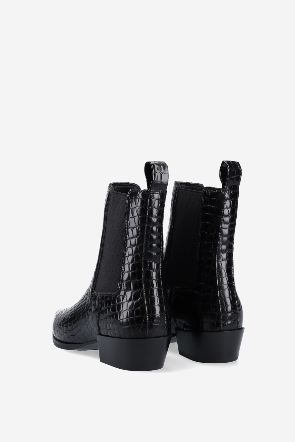 Croco leather ankle boots