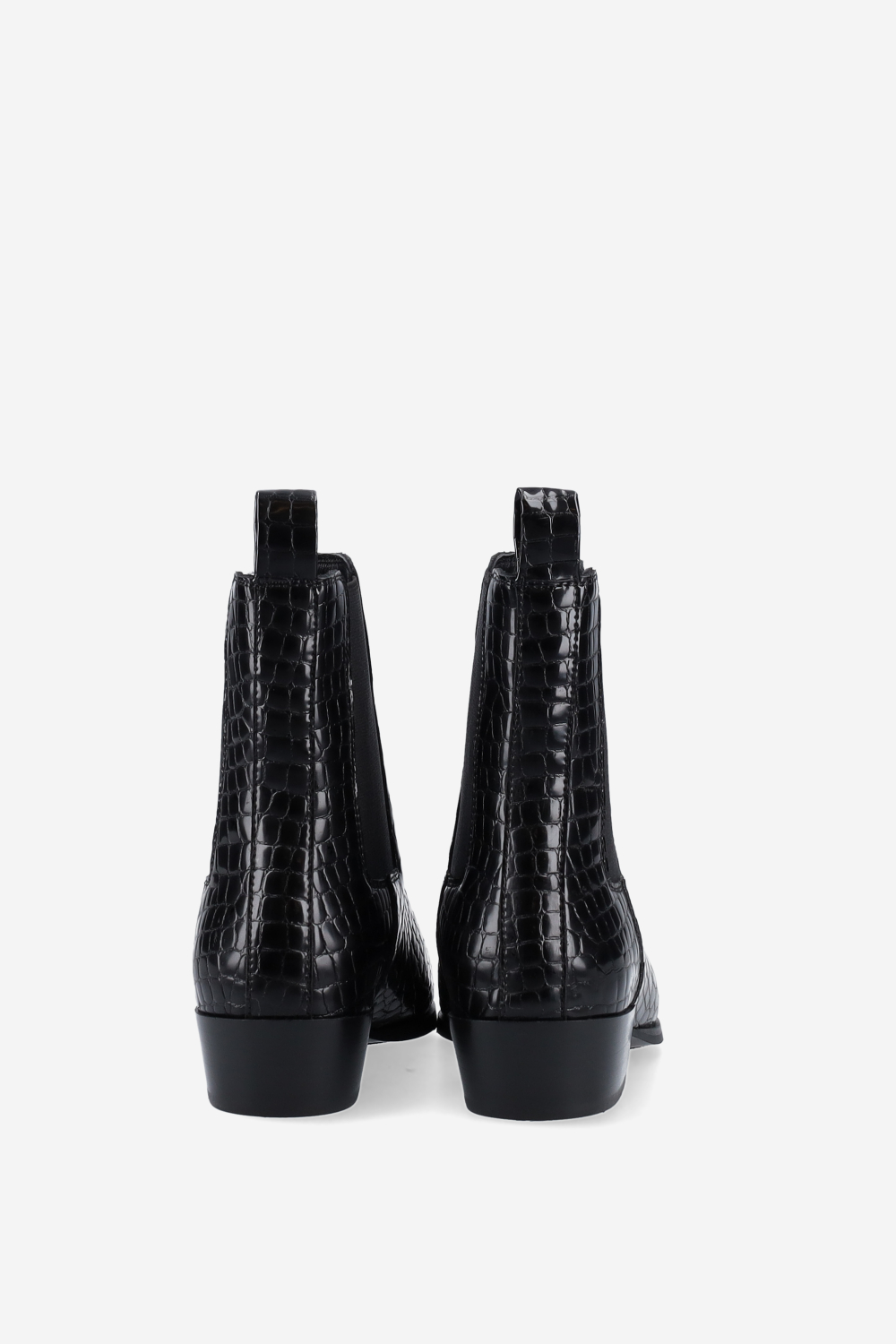 Croco leather ankle boots
