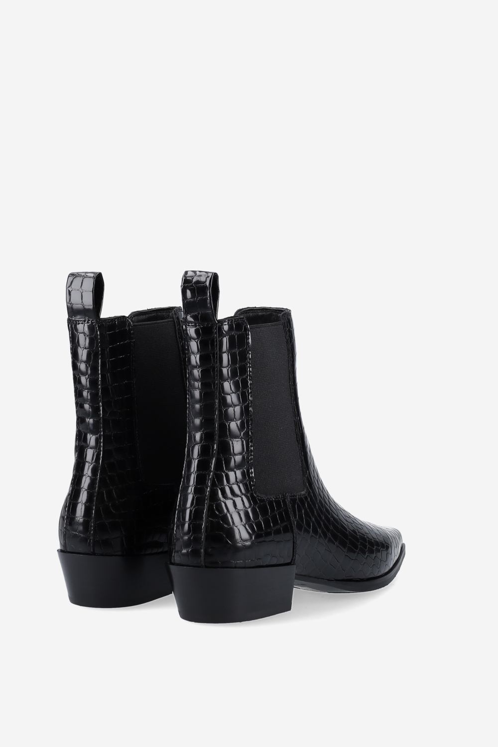 Croco leather ankle boots