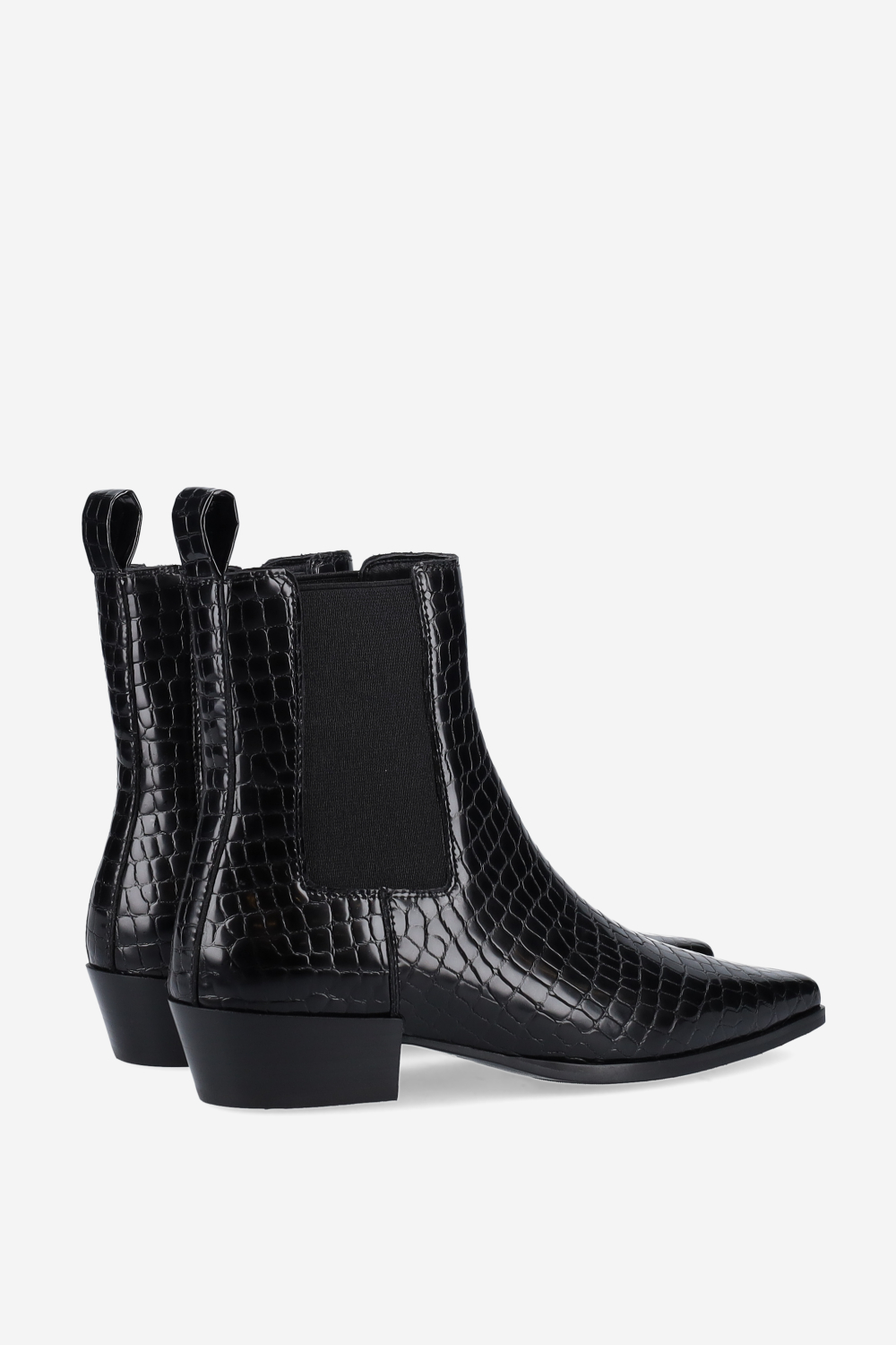 Croco leather ankle boots