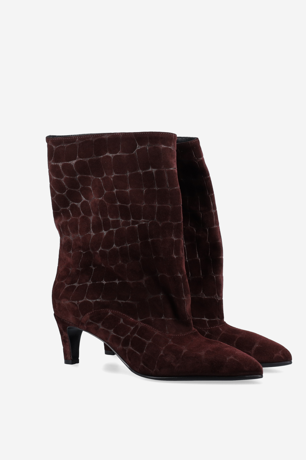 Croco suede boots