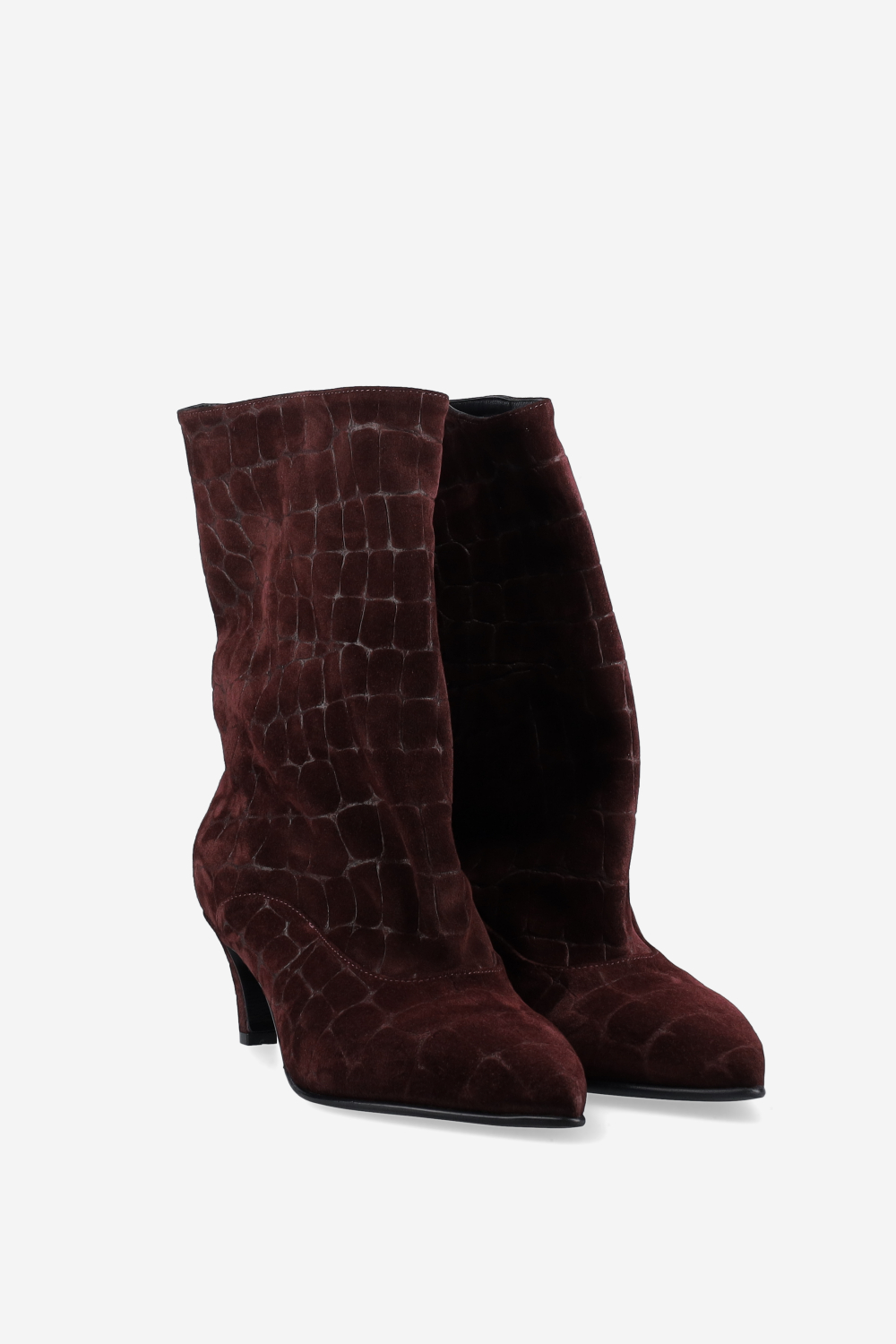 Croco suede boots
