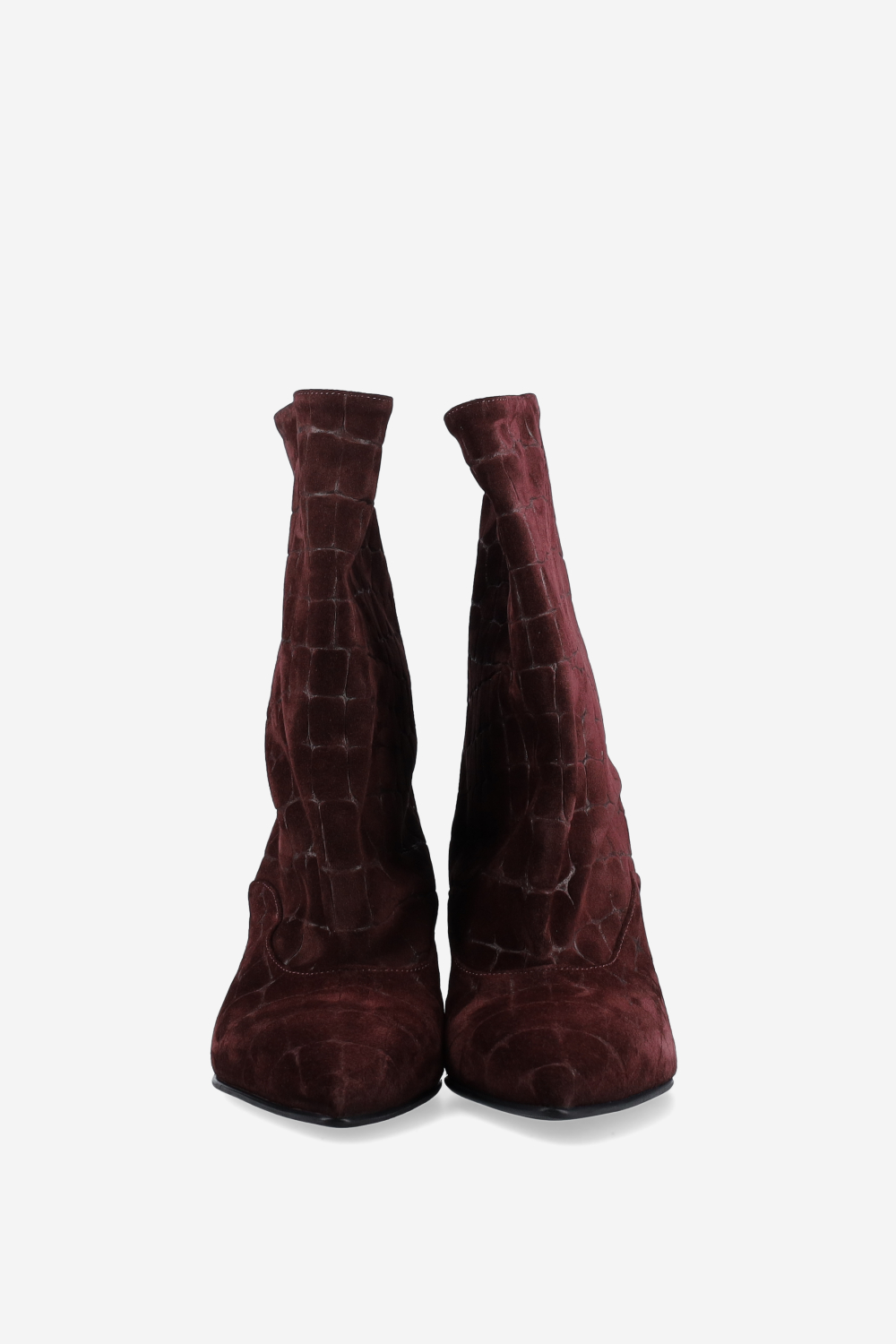 Croco suede boots