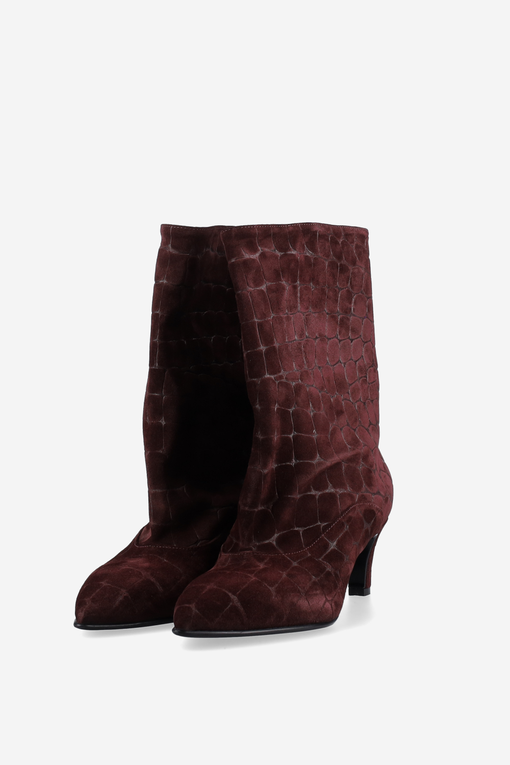 Croco suede boots