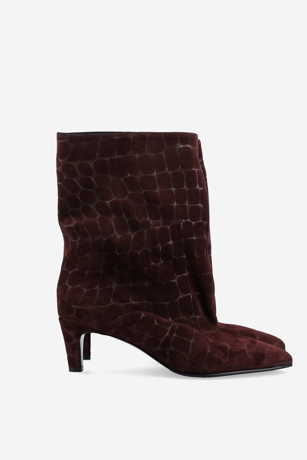 Croco suede boots