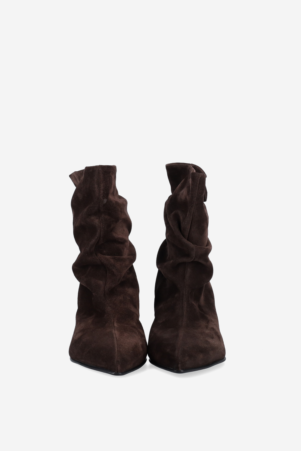 Pointed-toe suede ankle boots