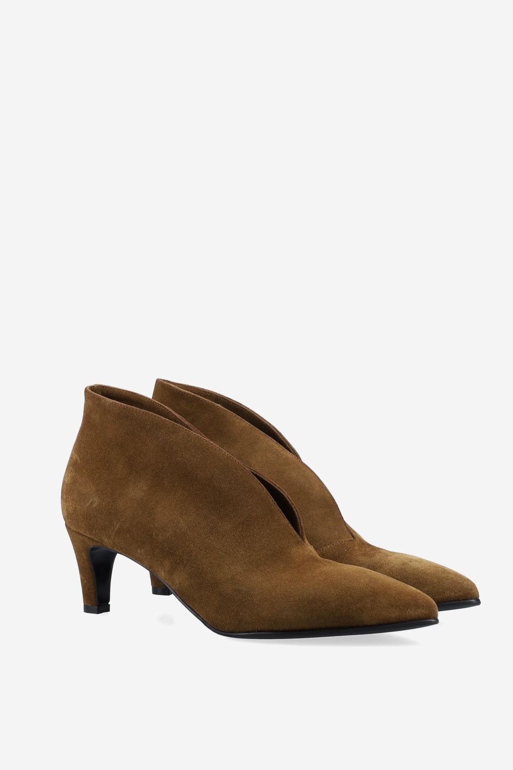Open suede boots