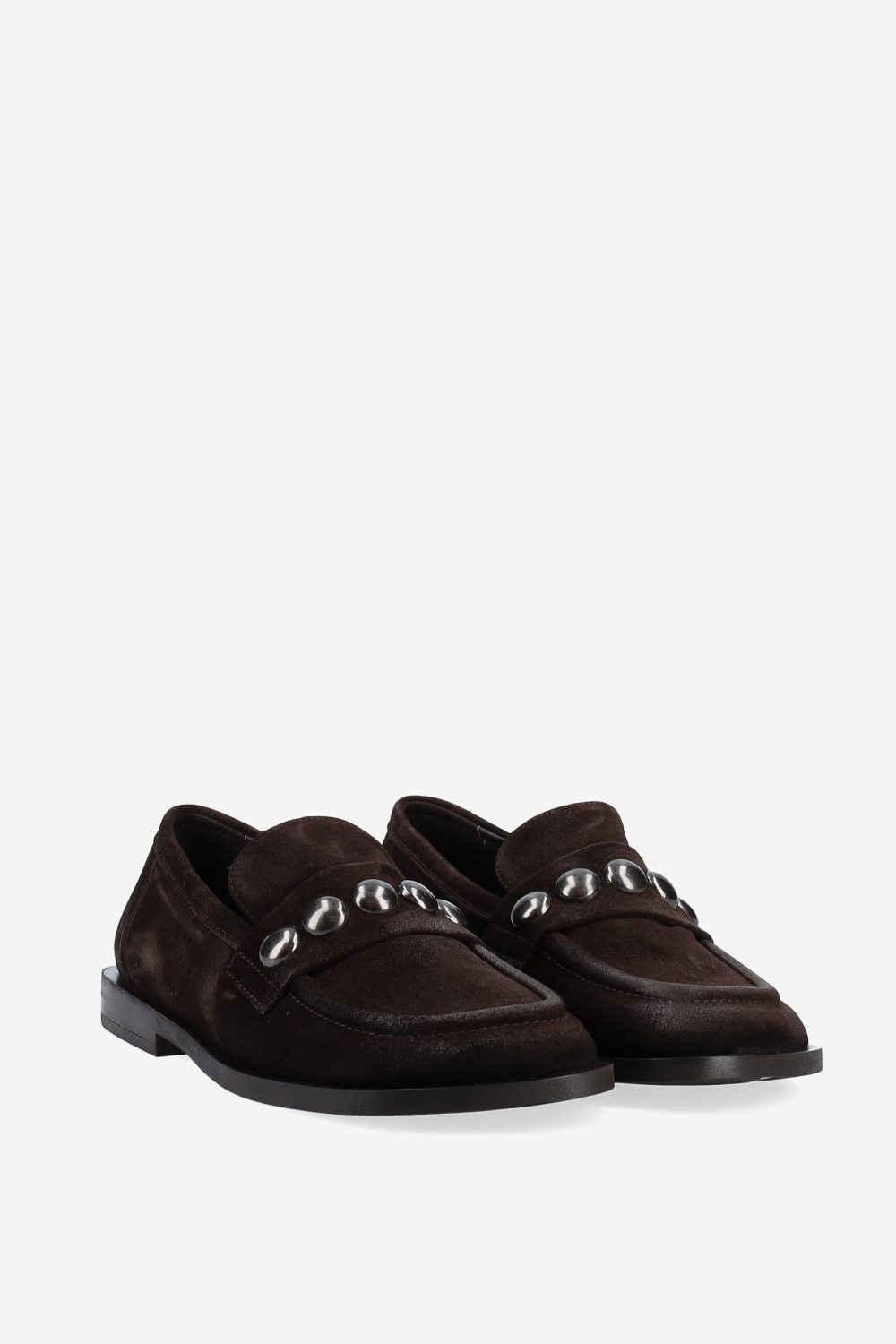 Studded suede loafers