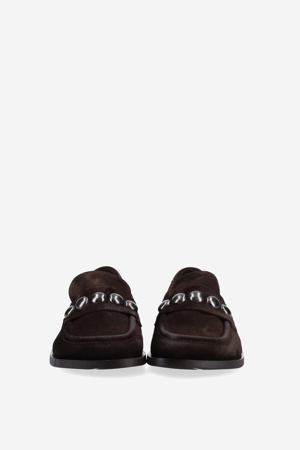 Studded suede loafers