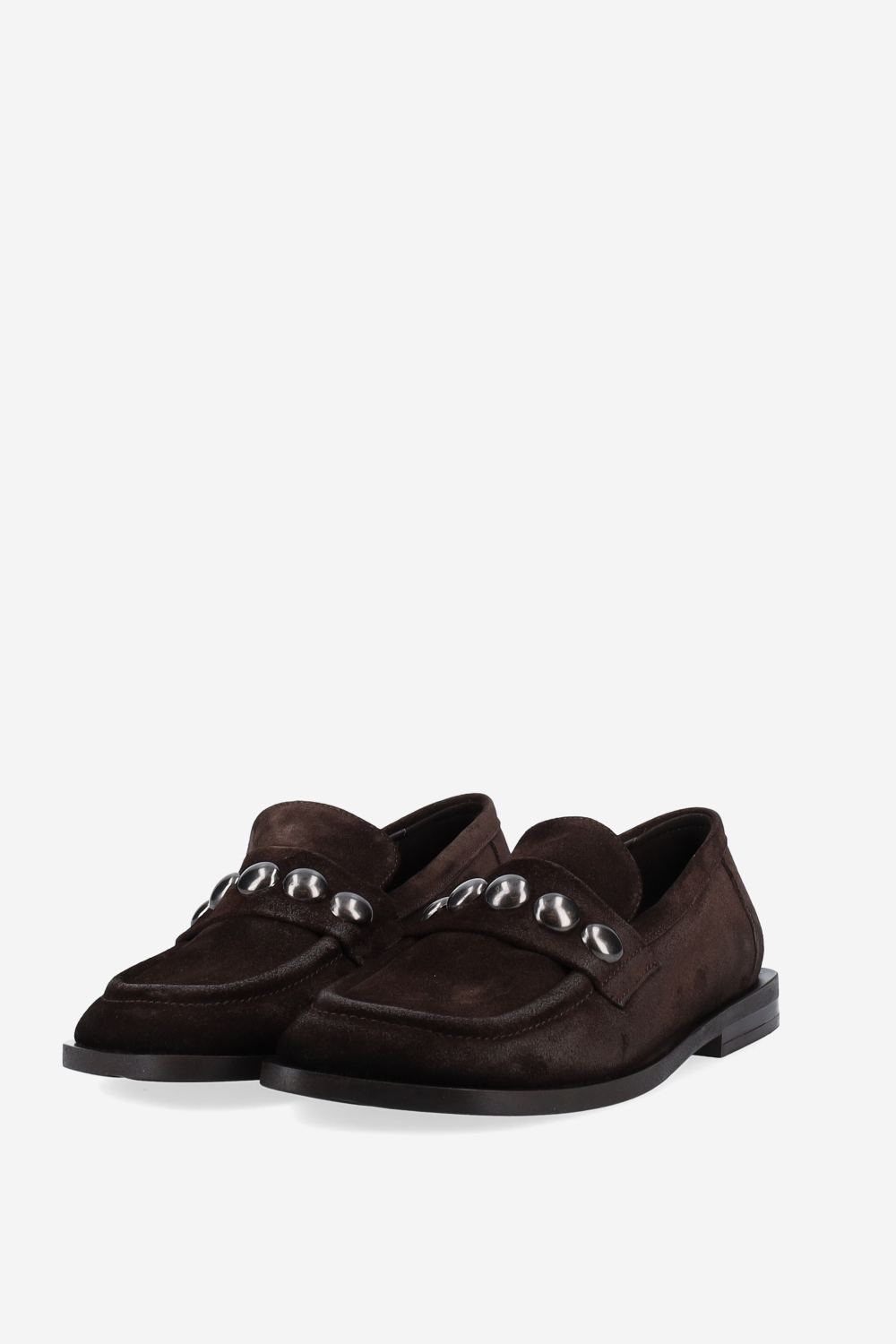 Studded suede loafers