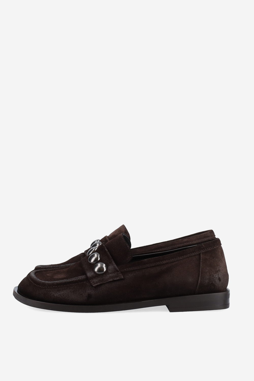Studded suede loafers