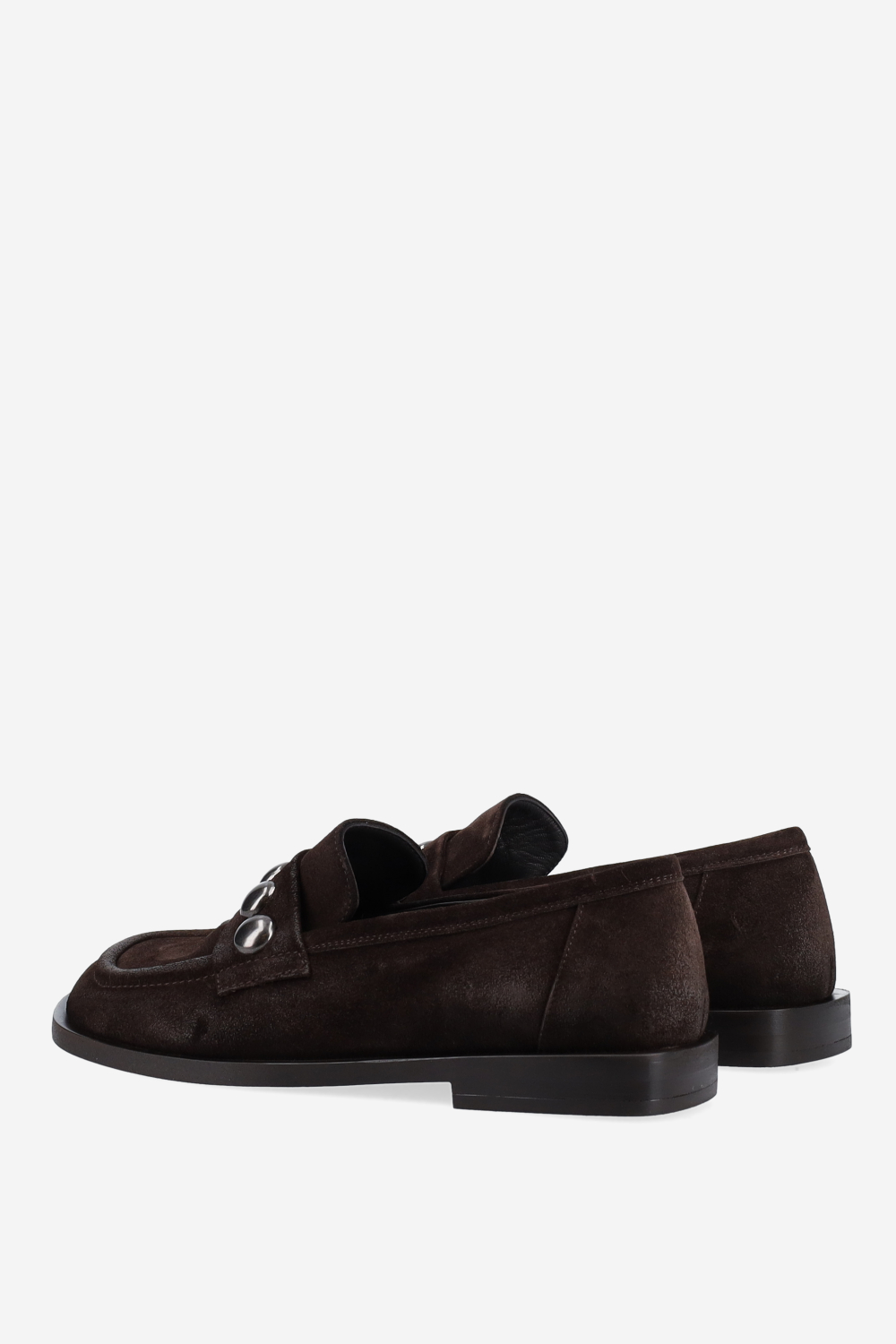 Studded suede loafers
