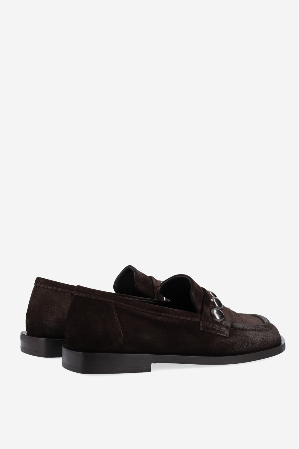 Studded suede loafers