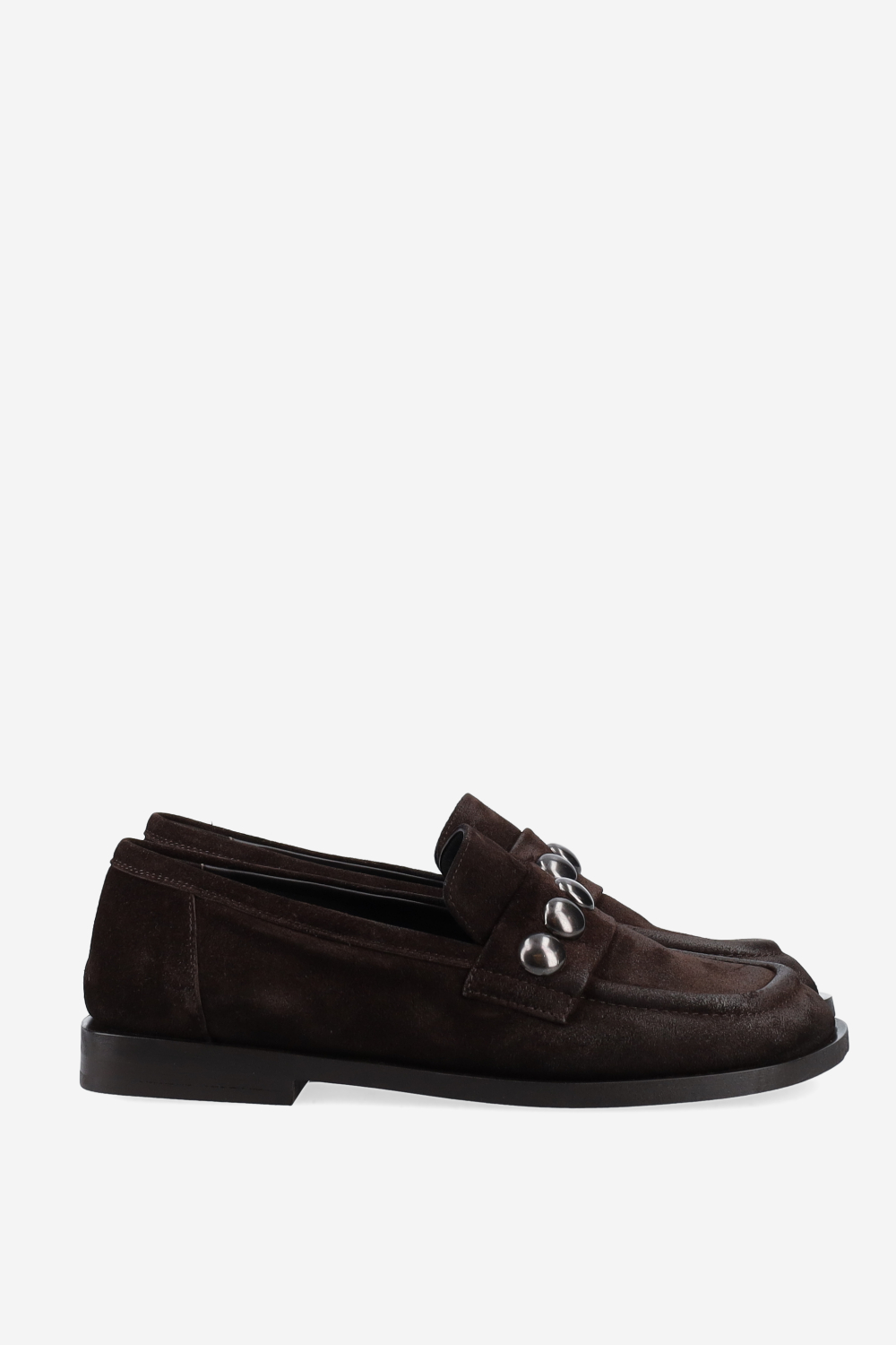 Studded suede loafers