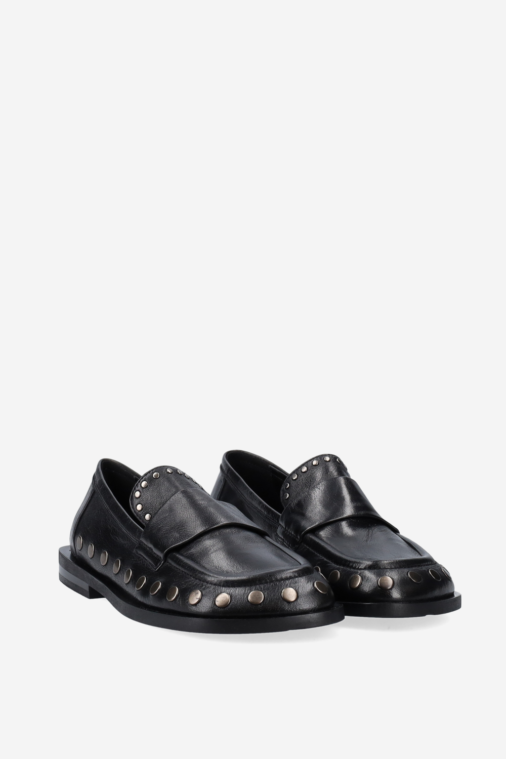 Studded leather loafers