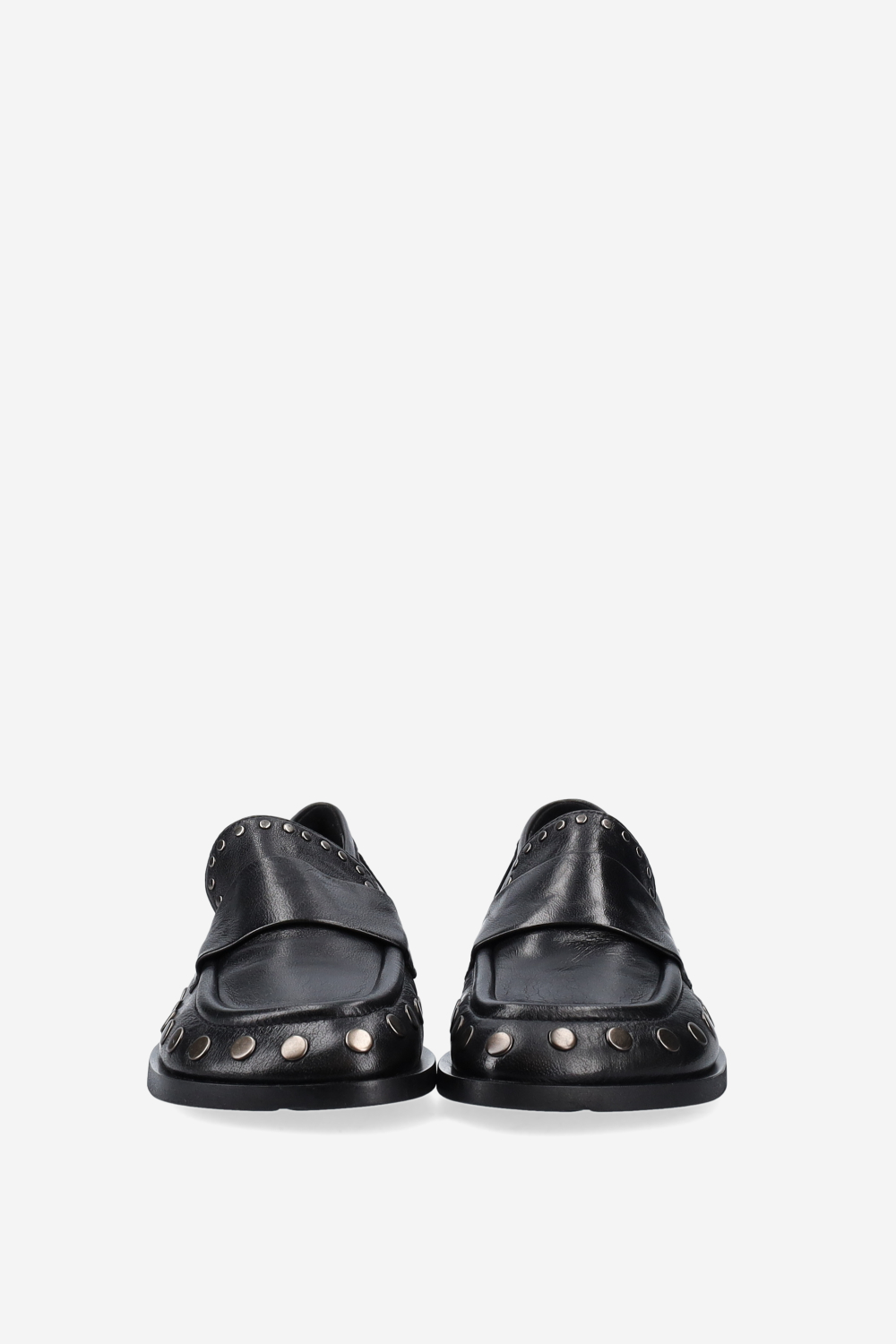 Studded leather loafers