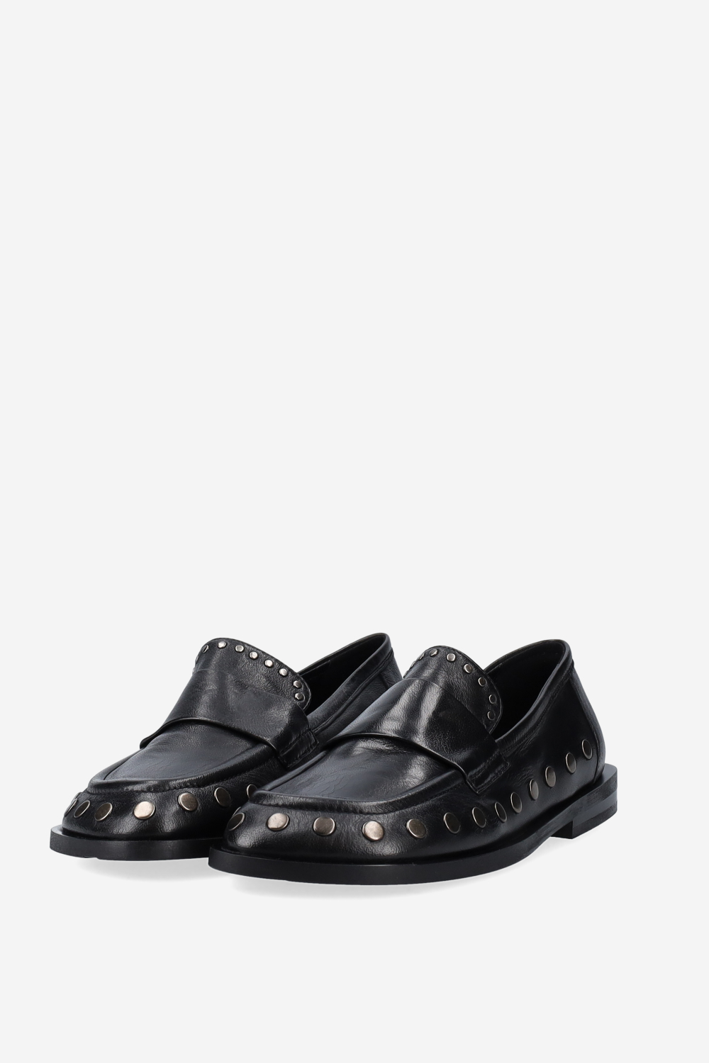 Studded leather loafers