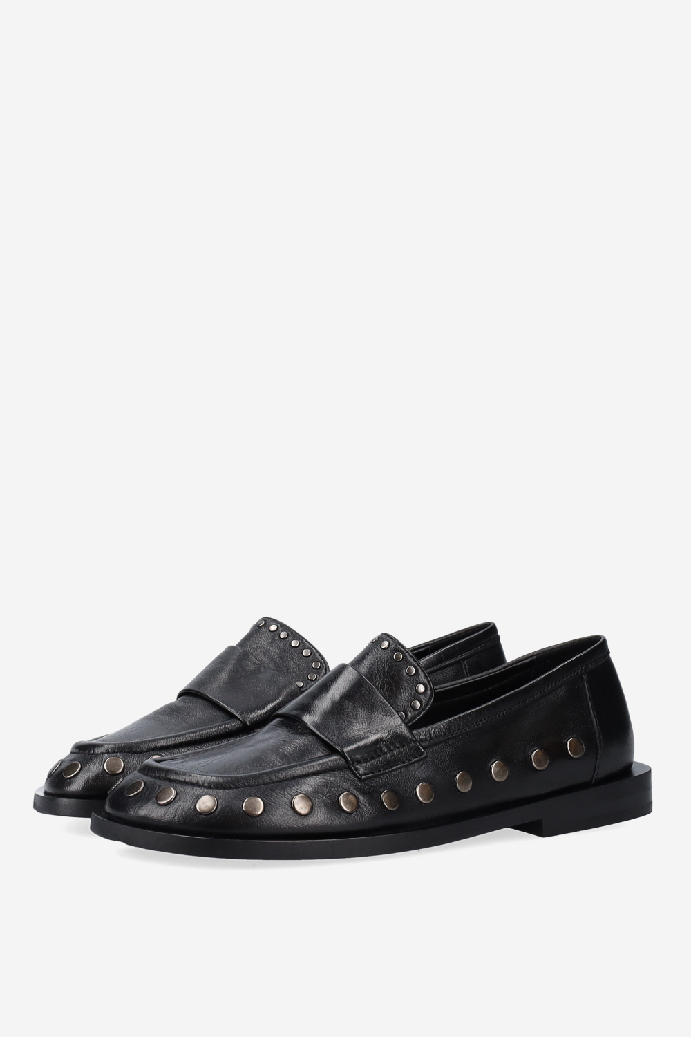 Studded leather loafers