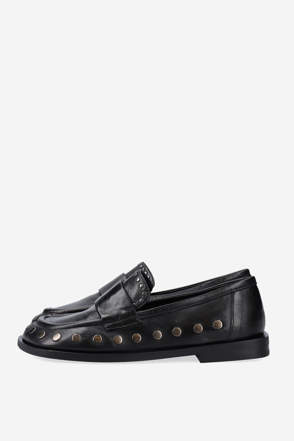 Studded leather loafers