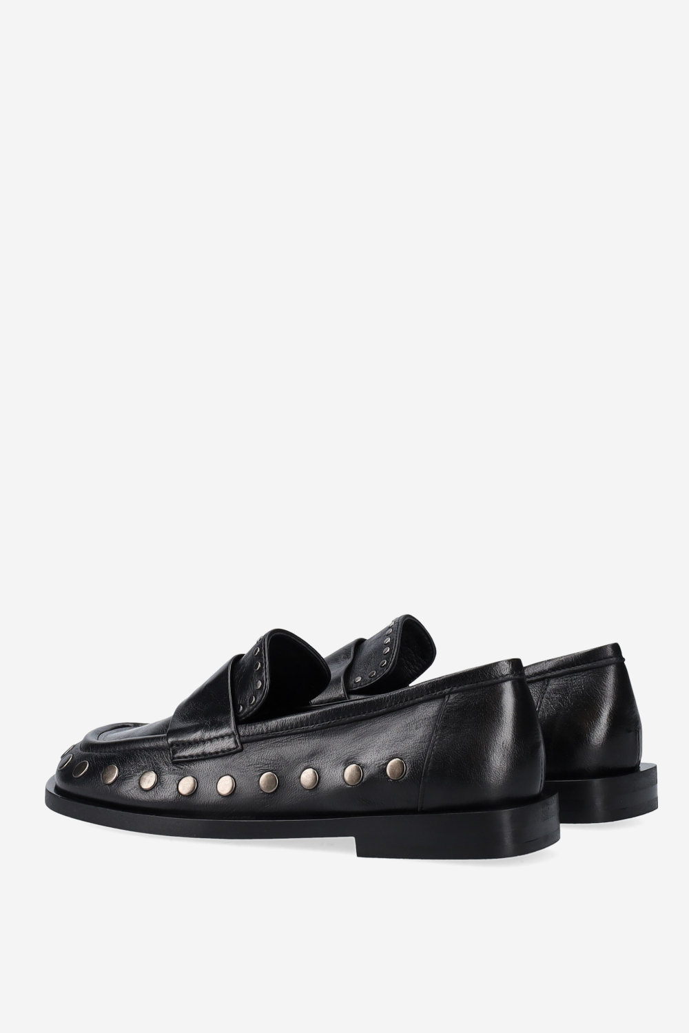 Studded leather loafers